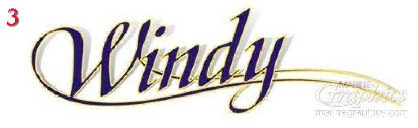 Windy boat lettering