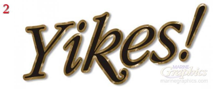 Yikes boat lettering