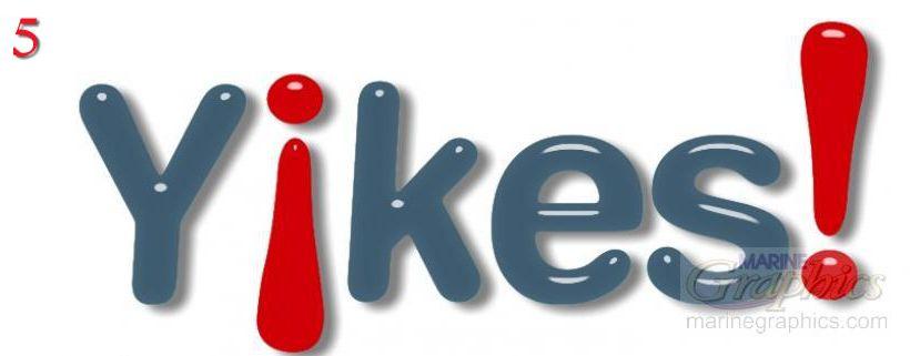 Yikes boat lettering