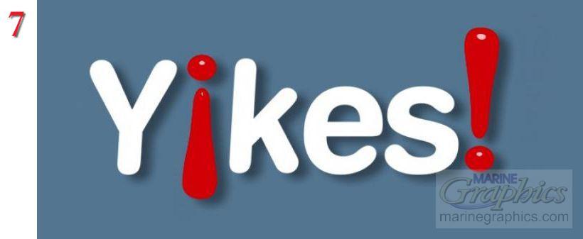 Yikes boat lettering