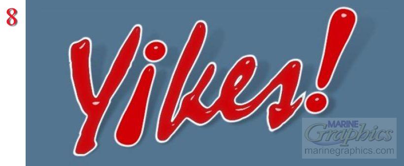 Yikes boat lettering