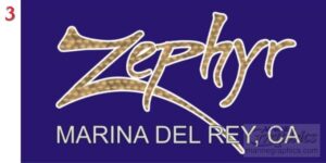 Zephyr gold leaf vinyl graphics