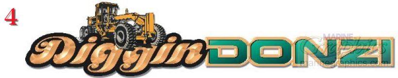 Diggin Donzi boat graphic