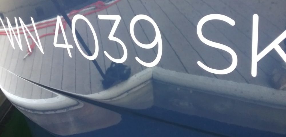 State registration numbers for the boat.