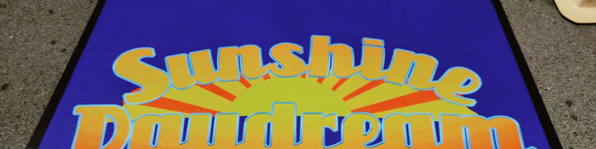 boat graphics printed on a welcome mat