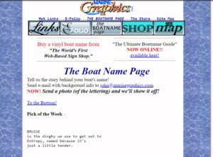 The Boat Name Page circa 1993