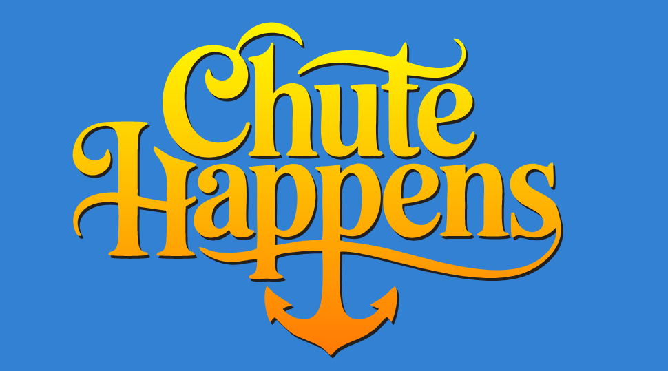 Boat name concept #5 using and anchor and stacked flowing text