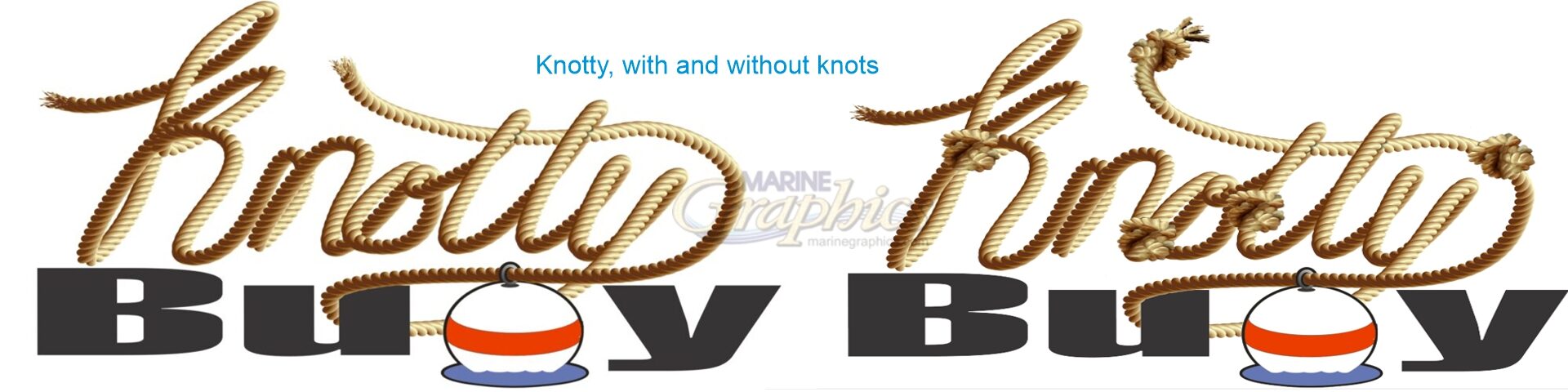 Rope lettering with and without knots