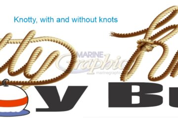 Rope lettering with and without knots
